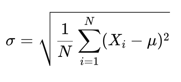 Fórmula de la desviación estándar