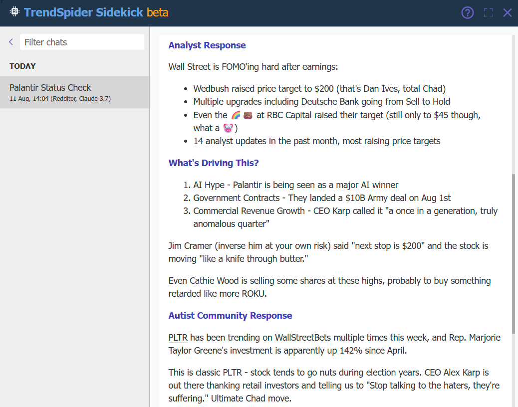 Sidekick de TrendSpider